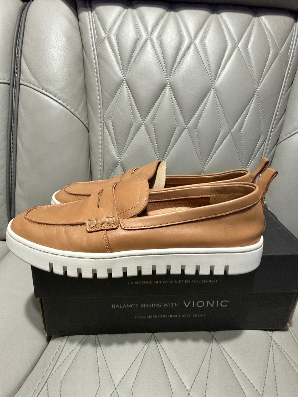 Vionic Uptown Loafer in Tan with White Sole - Picture 14 of 15